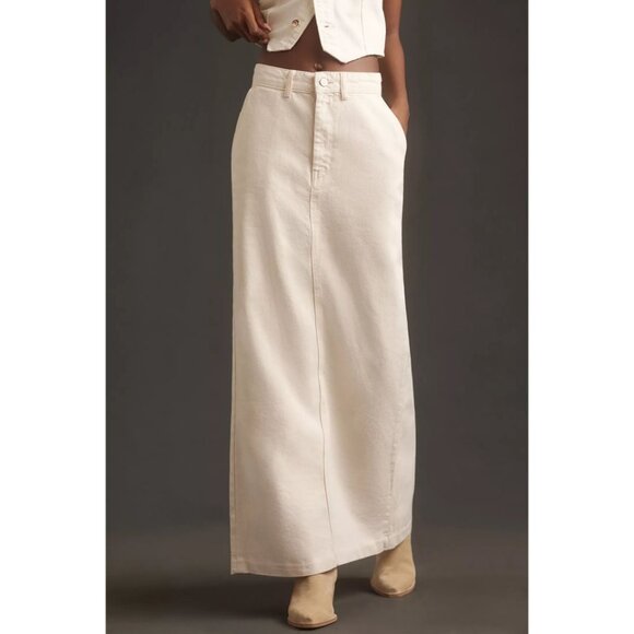 Reformation x Anthropologie Myles Denim Maxi Skirt Column Full Length High Rise - Picture 4 of 14